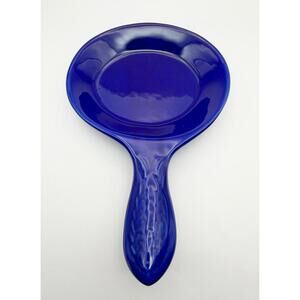 Vintage Cobalt Blue Syracuse China Fish Handled Single Serving Dish Spoon Rest